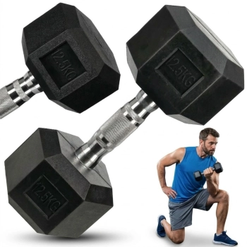 HANTEL OBCIĄŻNIKI DO ĆWICZEŃ MIĘŚNI HEX 12.5KG